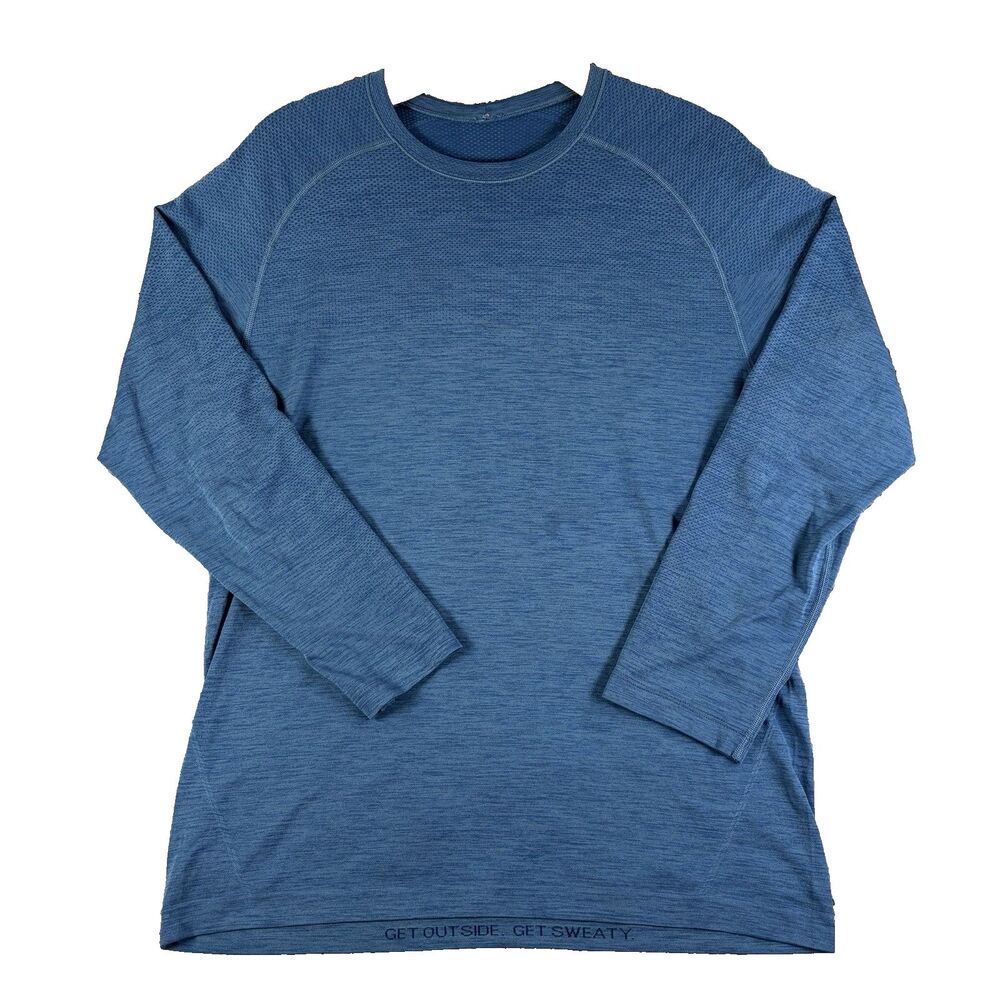 Lululemon Metal Vent Tech Long Sleeve Mens Medium Blue Activewear Training Tee